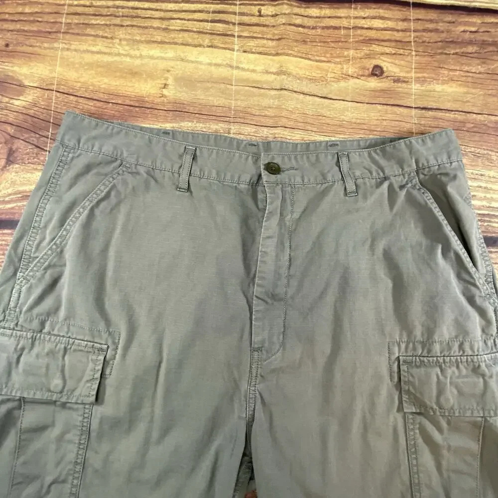 Levi Strauss Gray Cargo Shorts Mens 38 Utility Outdoor Ripstop Pockets